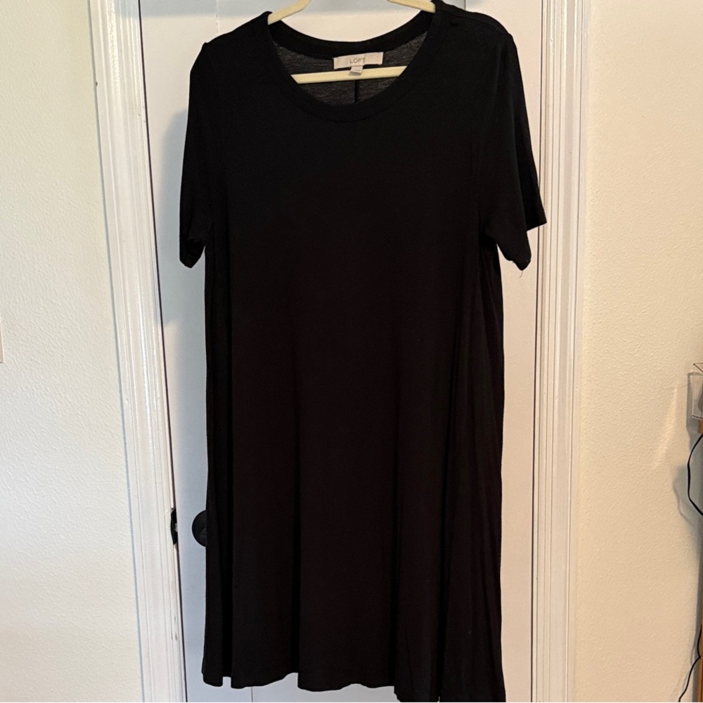 Loft Black Short Sleeve Dress